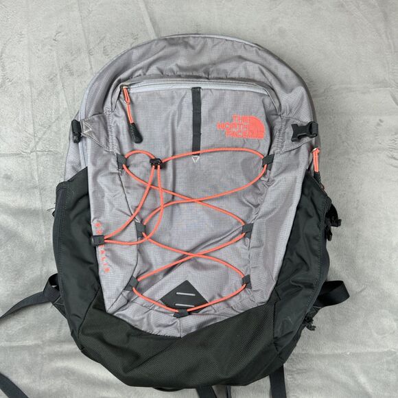 The North Face Borealis FlexVent Gray Pink Hiking Padded Laptop Bag Backpack - Picture 1 of 11